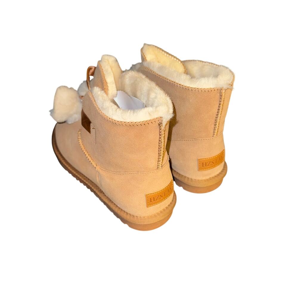 Suede Boots for Winter - Tan with PomPom Multiple Sizes - New‎ in Box - Picture 3 of 4